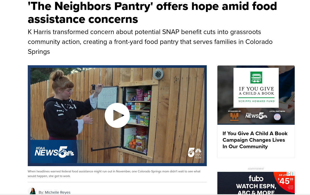 KOAA News5 coverage of The Neighbors Pantry
